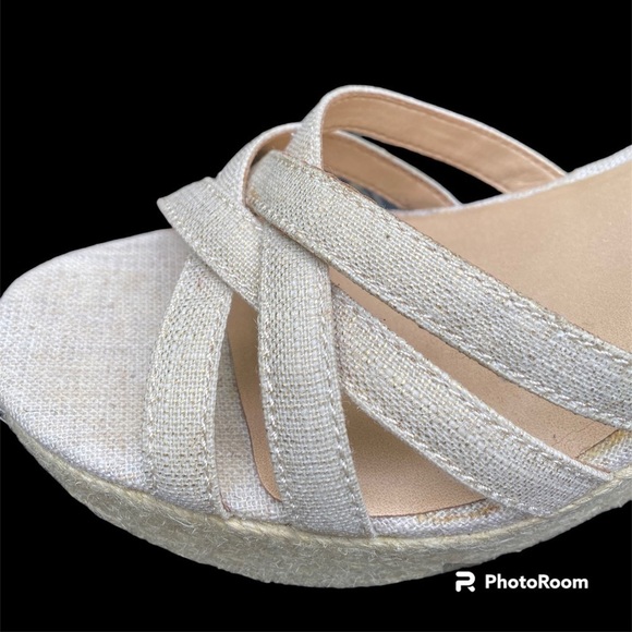 Lucky Brand KALLEY Wedge 4” Heel Espadrille Sandals Natural Beige Size 10 GUC!!! - Picture 10 of 15